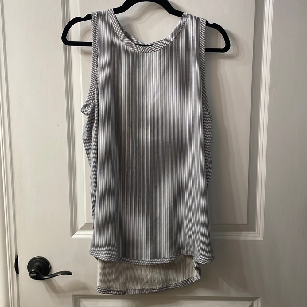 Blue and White Striped LOFT M Shirt